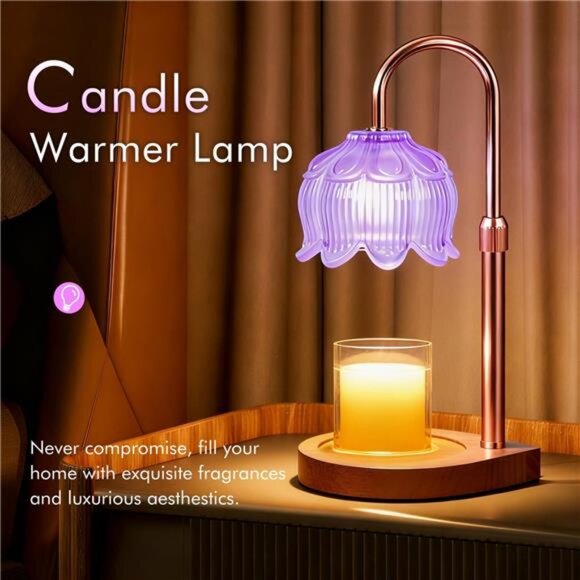 Candle Warmer Lamp Dimmable Wax Melter Jar Candle Lamp Adjustable Home Decor - Picture 5 of 7
